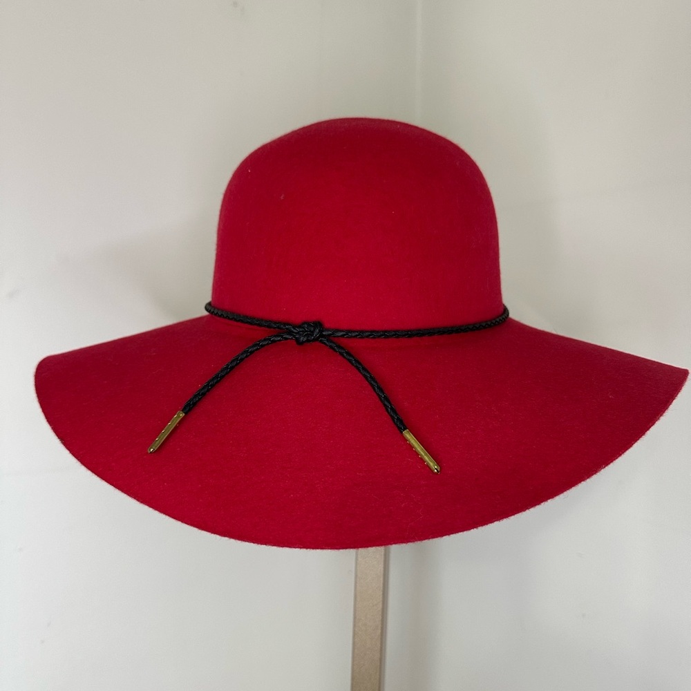 Elegant Red wool Women's Floppy Hat